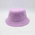 Chapeau de seau en velours en velours violet